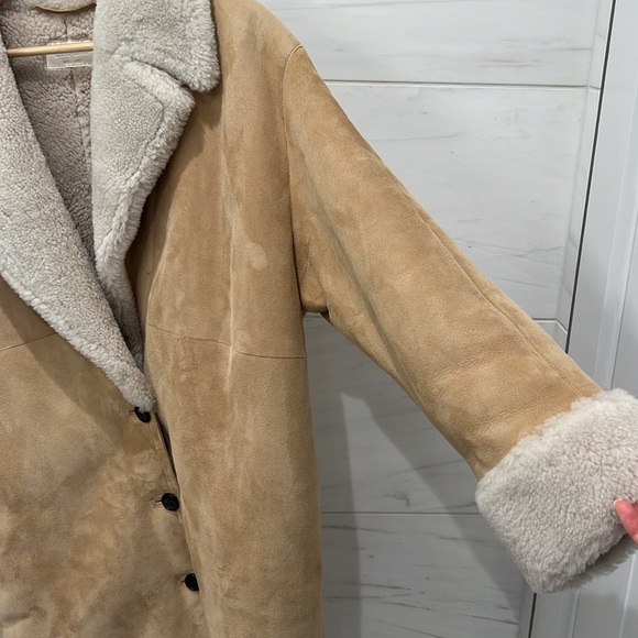 Nili Lotan | Lenon Lamb Shearling Coat in Beige - Size Large - Picture 12 of 17